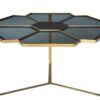 Geometric Floral Glass Coffee Table