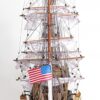 30″ Wood Brown 1797 USS Constitution Medium Open Fron Display Case Boat Hand Painted Decorative Boat