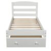 Twin White Upholstered Bed