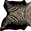 6′ X 7′ Off White And Black Zebra Cowhide Handmade Area Rug