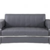 75″ Dark Gray Italian Leather with Chrome Accents Love Seat