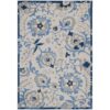 9′ X 12′ Blue And Grey Toile Non Skid Indoor Outdoor Area Rug