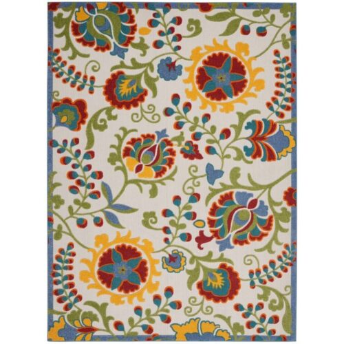 12′ X 15′ Ivory Toile Non Skid Indoor Outdoor Area Rug