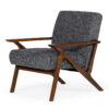 24″ Grey And Walnut Solid Color Arm Chair