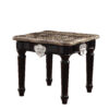 25″ Black Manufactured Wood and Marble Square End Table