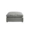 36″ Gray Linen And Black Ottoman