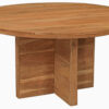 60″ Natural Rounded Solid Wood Dining Table