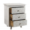 30″ White Three Drawer Nightstand