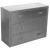 42″ Silver Aluminum Three Drawer Dresser