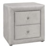 21″ Light Gray Velvet Two Drawer Nightstand