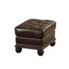 26″ Brown Faux Leather Tufted Ottoman