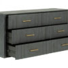 63″ Dark Grey Solid And Manufactured Wood Six Drawer Dresser