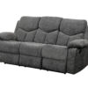 82″ Gray Chenille And Black Sofa