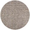 6′ Grey Blue And Yellow Round Wool Hand Loomed Handmade Area Rug