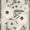 9′ X 12′ Beige Floral Stain Resistant Non Skid Area Rug