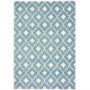 10′ x 13′ Blue and Ivory Geometric Stain Resistant Indoor Outdoor Area Rug