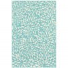 9′ X 13′ Blue and Ivory Floral Stain Resistant Indoor Outdoor Area Rug