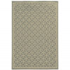 9′ X 13′ Gray and Ivory Geometric Stain Resistant Indoor Outdoor Area Rug