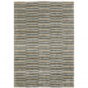 8′ X 11′ Teal Blue Grey And Tan Geometric Power Loom Stain Resistant Area Rug