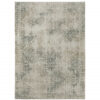 8′ X 11′ Grey Beige And Teal Oriental Power Loom Stain Resistant Area Rug