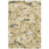 6′ X 9′ Beige Grey And Gold Abstract Power Loom Stain Resistant Area Rug