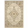 10′ X 13′ Beige Grey Tan And Brown Oriental Power Loom Stain Resistant Area Rug