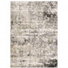 10′ X 13′ Grey Ivory Beige Charcoal Black Tan And Brown Abstract Power Loom Stain Resistant Area Rug