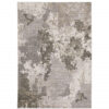 8′ X 11′ Grey Ivory Beige Tan Brown And Black Abstract Power Loom Stain Resistant Area Rug