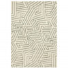 6′ X 9′ Beige Grey And Light Blue Geometric Power Loom Stain Resistant Area Rug