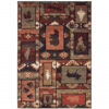 10′ X 13′ Brown Rust Berry Sage Green Gold And Ivory Southwestern Power Loom Stain Resistant Area Rug