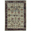 9′ X 12′ Stone And Red Oriental Power Loom Stain Resistant Area Rug