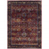 5′ X 7′ Red Purple Gold And Grey Oriental Power Loom Stain Resistant Area Rug