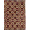 5′ X 7′ Red And Gold Oriental Power Loom Stain Resistant Area Rug