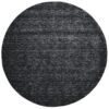 10′ Black Round Wool Hand Woven Stain Resistant Area Rug