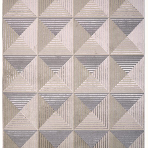 8′ X 10′ Beige Gray And Ivory Geometric Area Rug