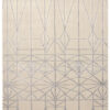 8′ X 11′ White Silver And Gray Geometric Stain Resistant Area Rug