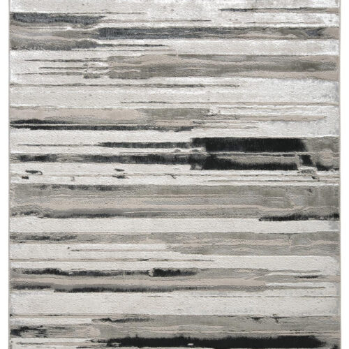 12′ X 18′ Silver Gray And Black Abstract Area Rug