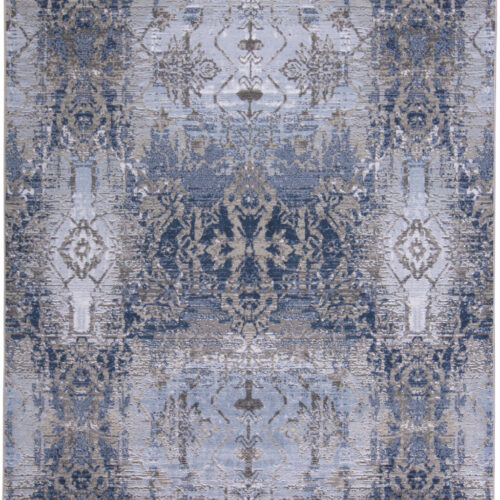 8′ X 11′ Blue Gray And Taupe Abstract Stain Resistant Area Rug