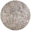 8′ Gray And White Round Wool Abstract Tufted Handmade Area Rug