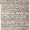 5′ X 8′ Tan Gray And Ivory Geometric Hand Woven Stain Resistant Area Rug With Fringe