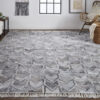 9′ X 12′ Gray Silver And Taupe Geometric Hand Woven Stain Resistant Area Rug With Fringe