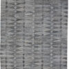 9′ X 12′ Gray Silver And Ivory Geometric Hand Woven Stain Resistant Area Rug With Fringe