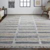 8′ X 10′ Tan Gray And Taupe Geometric Hand Woven Stain Resistant Area Rug With Fringe