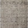 8′ X 10′ Taupe Ivory And Gray Abstract Distressed Area Rug With Fringe