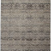 8′ X 10′ Gray Ivory And Tan Abstract Distressed Area Rug With Fringe