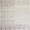 5′ X 8′ Gray Ivory And Pink Geometric Hand Knotted Area Rug