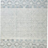 10′ X 13′ Ivory Blue And Gray Geometric Hand Knotted Area Rug