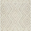 8′ X 10′ Ivory And Tan Wool Geometric Tufted Handmade Stain Resistant Area Rug