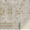 10′ X 13′ Gold And Ivory Floral Stain Resistant Area Rug