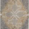 5′ X 8′ Silver Tan And Gray Floral Power Loom Area Rug